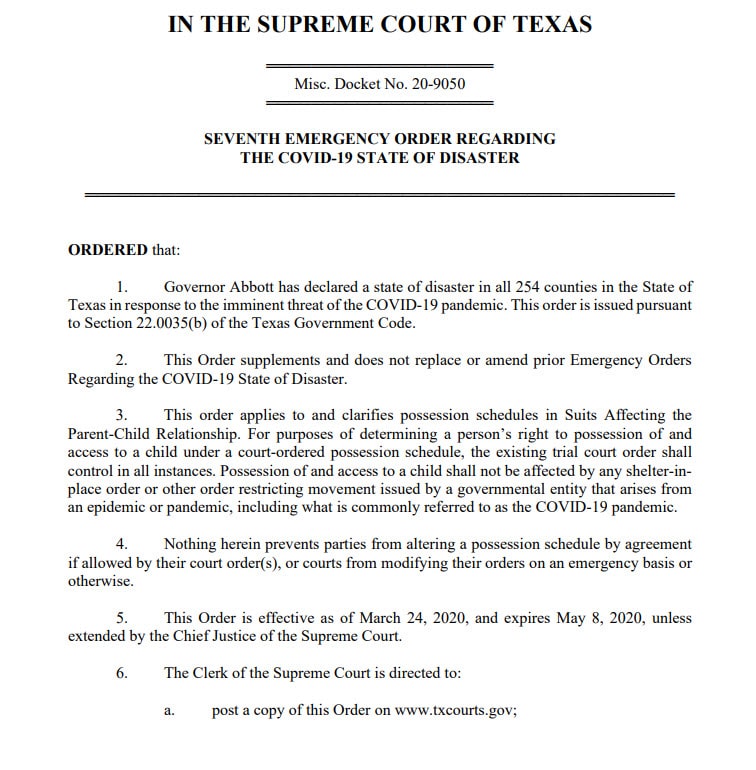 corona virus covid-19 emergency order